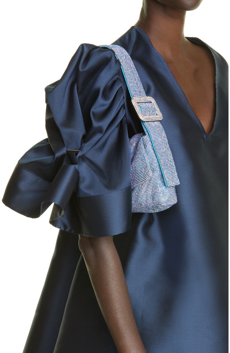 Benedetta Bruzziches Vitty Grande Crystal Mesh Shoulder Bag, Alternate, color,