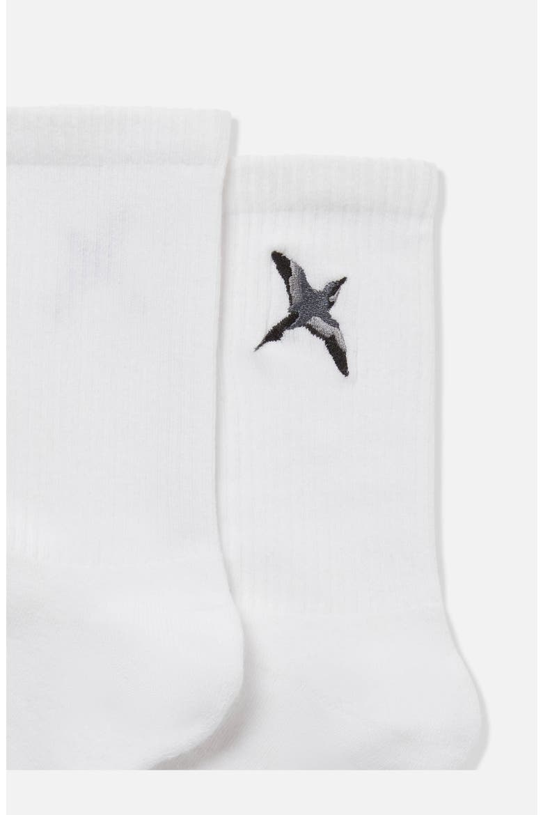 Bee Bird Tube Socks, Alternate, color, White