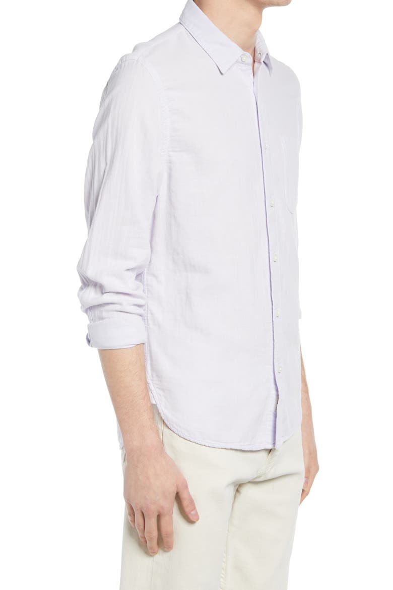 Trim Fit Solid Button-Up Shirt, Alternate, color, LAVENDER
