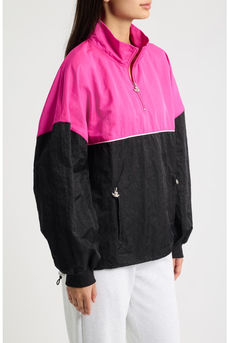 Juliet Nylon Quarter Zip Track Jacket, Alternate, color, HOT PINK