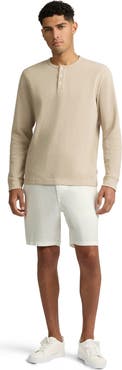 Onia Heavyweight Cotton Waffle Henley Sweatshirt