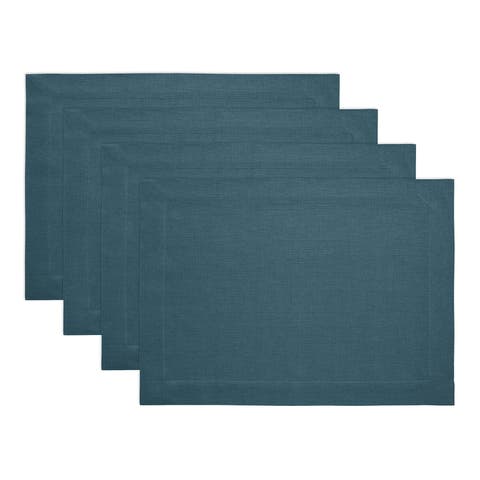Linen Placemats Set of 4, 14 x 19 Inch for Dining Table, Holiday and Everyday Table Decor - Fete
