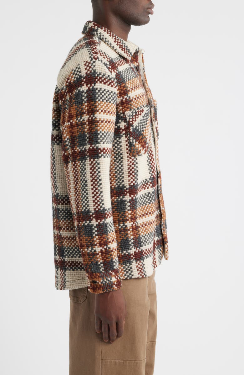 Wax London Whiting Plaid Overshirt, Alternate, color, Ecru / Multi