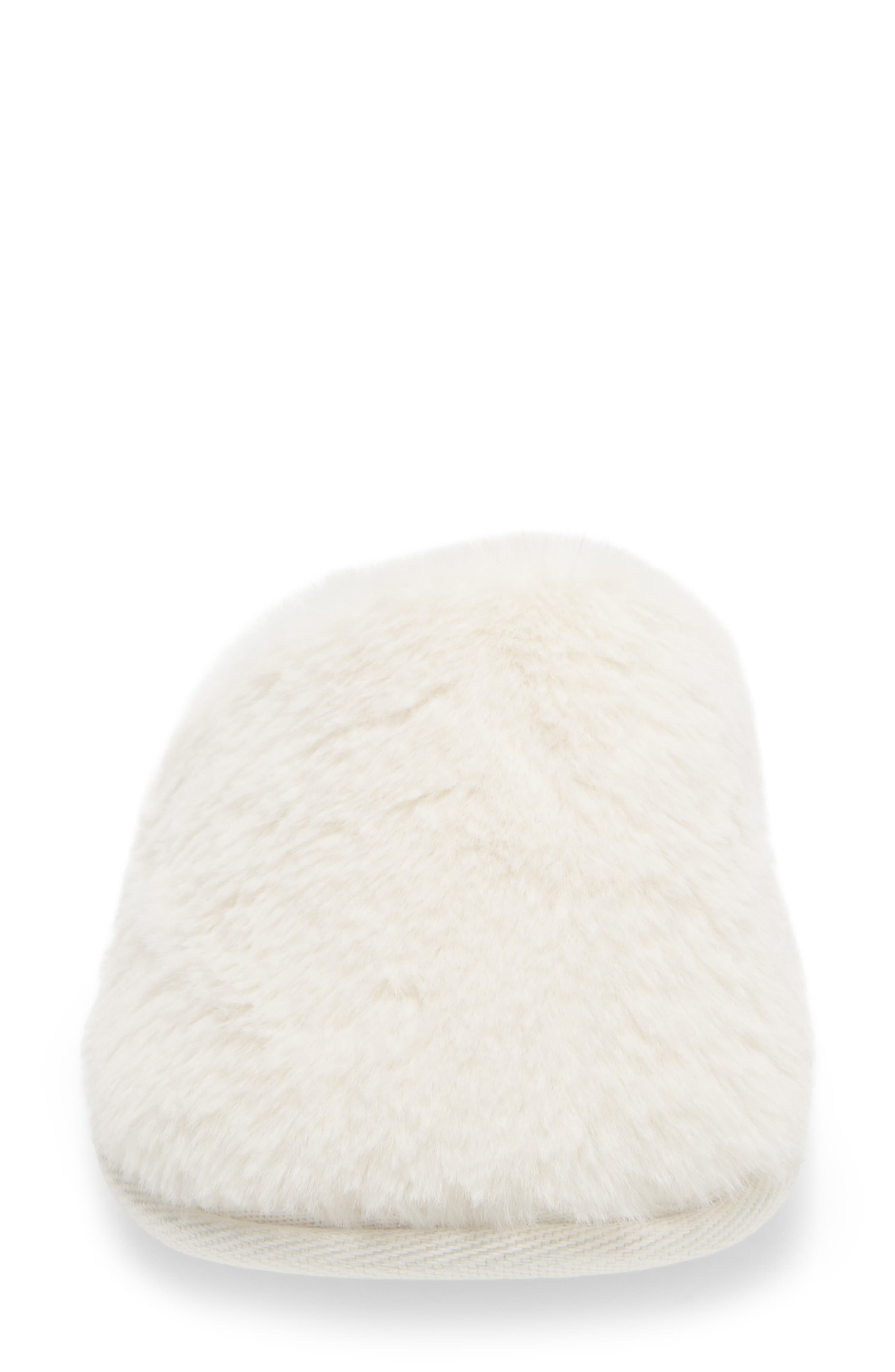 Victoria Bridal Party Faux Fur Slipper, Alternate, color, IVORY