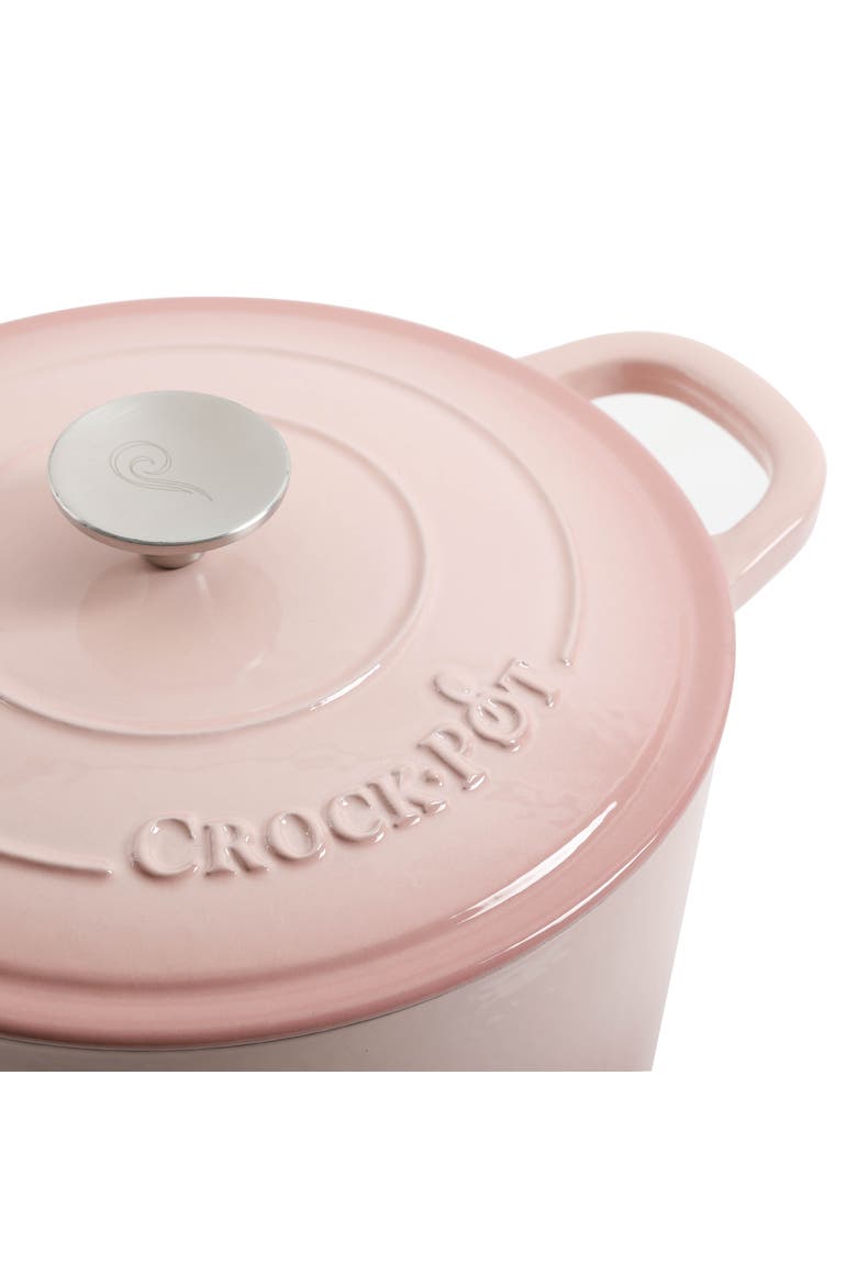Artisan 5-Quart Round Enameled Cast Iron Dutch Oven with Lid, Alternate, color, Blush Pink