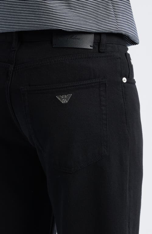 Emporio Armani Black Lyocell & Cotton Twill 5-pocket Pants In Black
