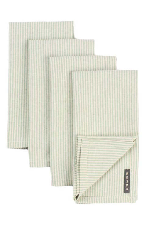 Cloth Napkins - Set of 4 - Pinstriped