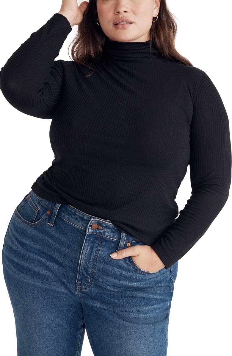 Madewell Rib Turtleneck Top, Main, color, 