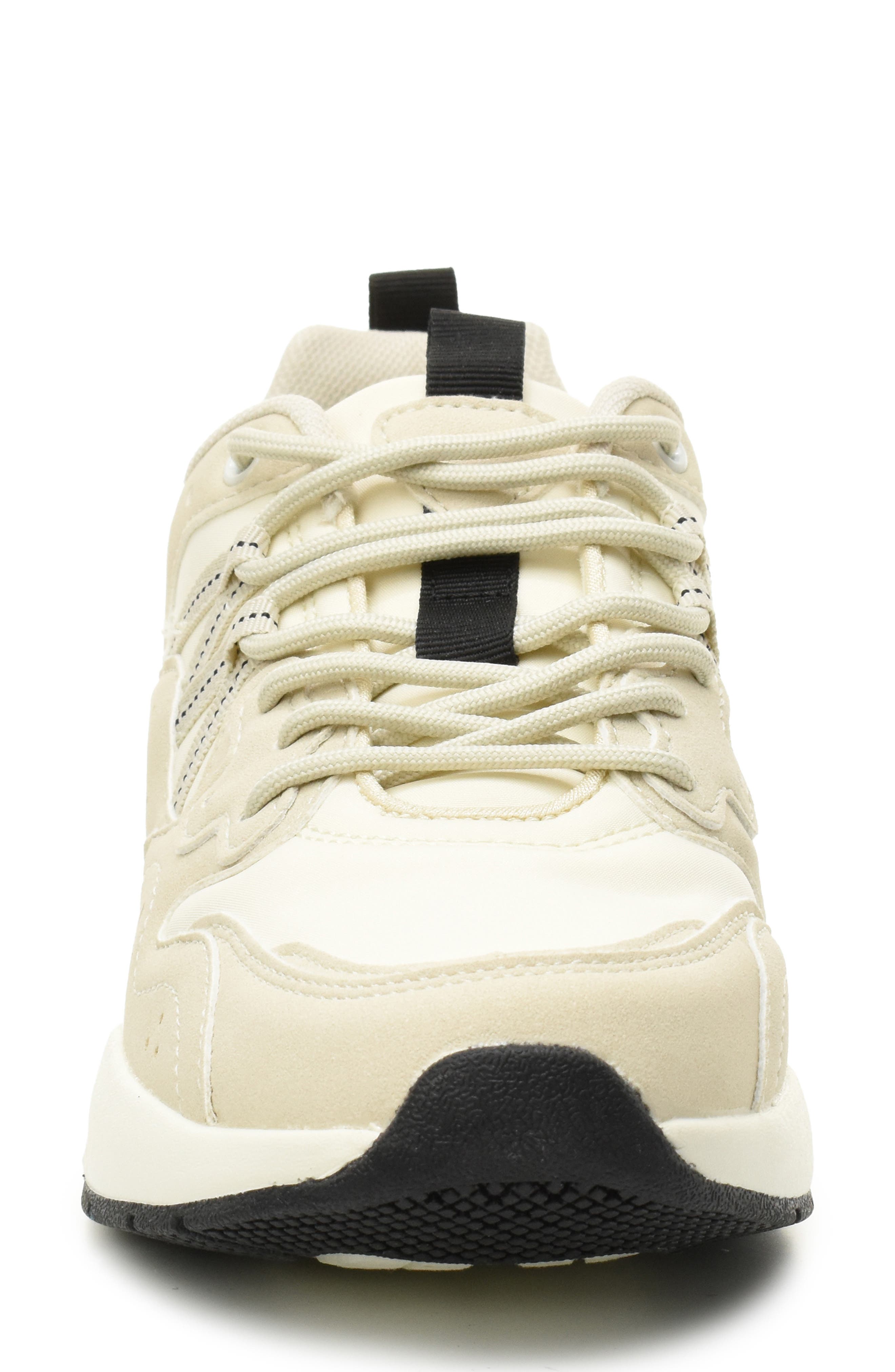 Nicole Miller Mix Media Sneaker, Alternate, color, Beige