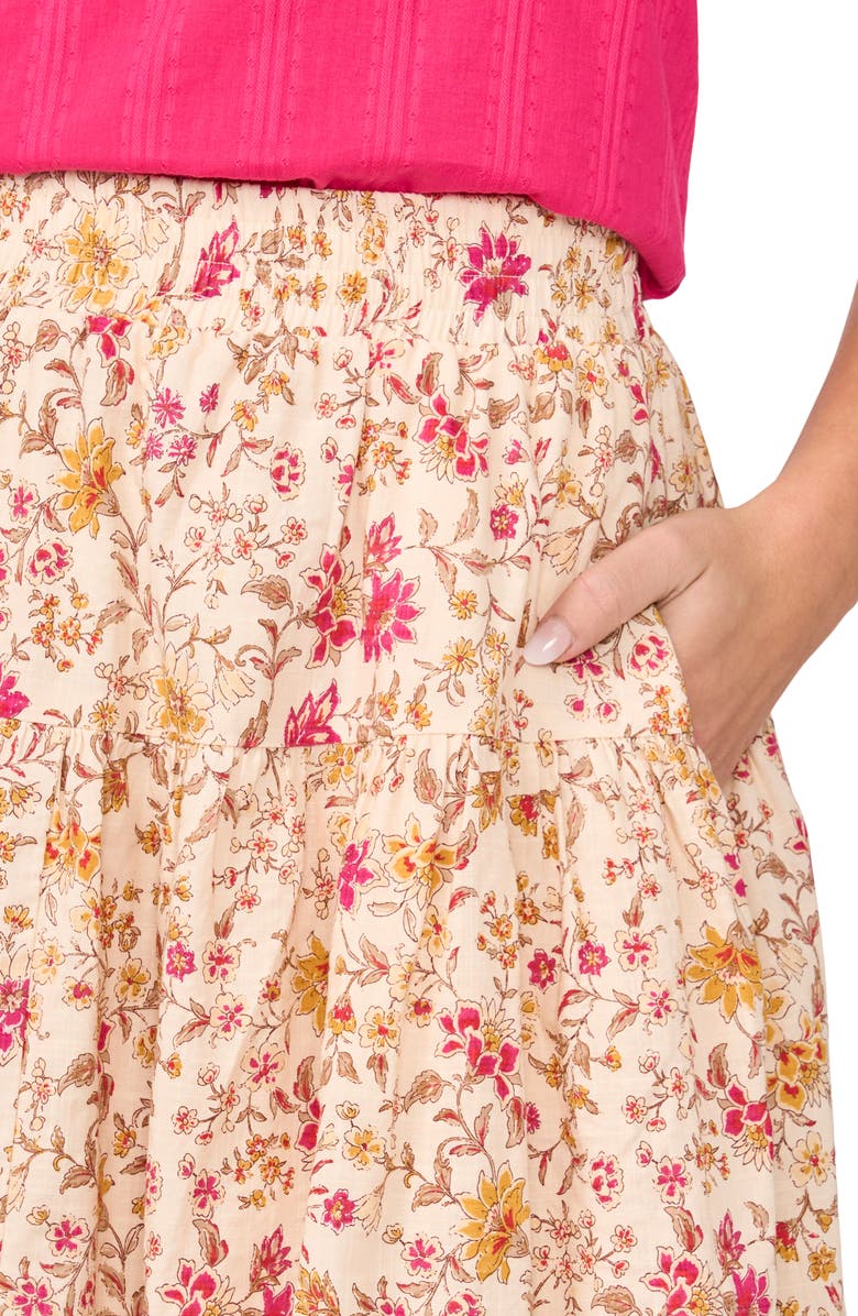 Halogen<sup>®</sup> Print Pull-On Tiered Midi Skirt, Alternate, color,