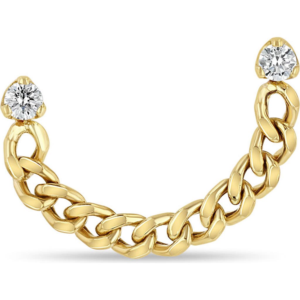 Zoë Chicco 14K Gold Diamond Curb Chain Earring in Yellow Gold  product