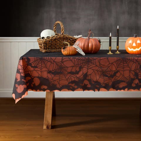Bats & Web Lace Halloween Tablecloth