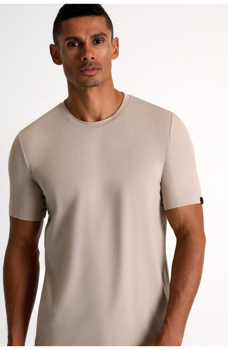 SHAN Microfiber crew neck t-shirt, Main, color, Beige