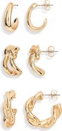 Ettika Modern Day Set of 3 Hoop Earrings