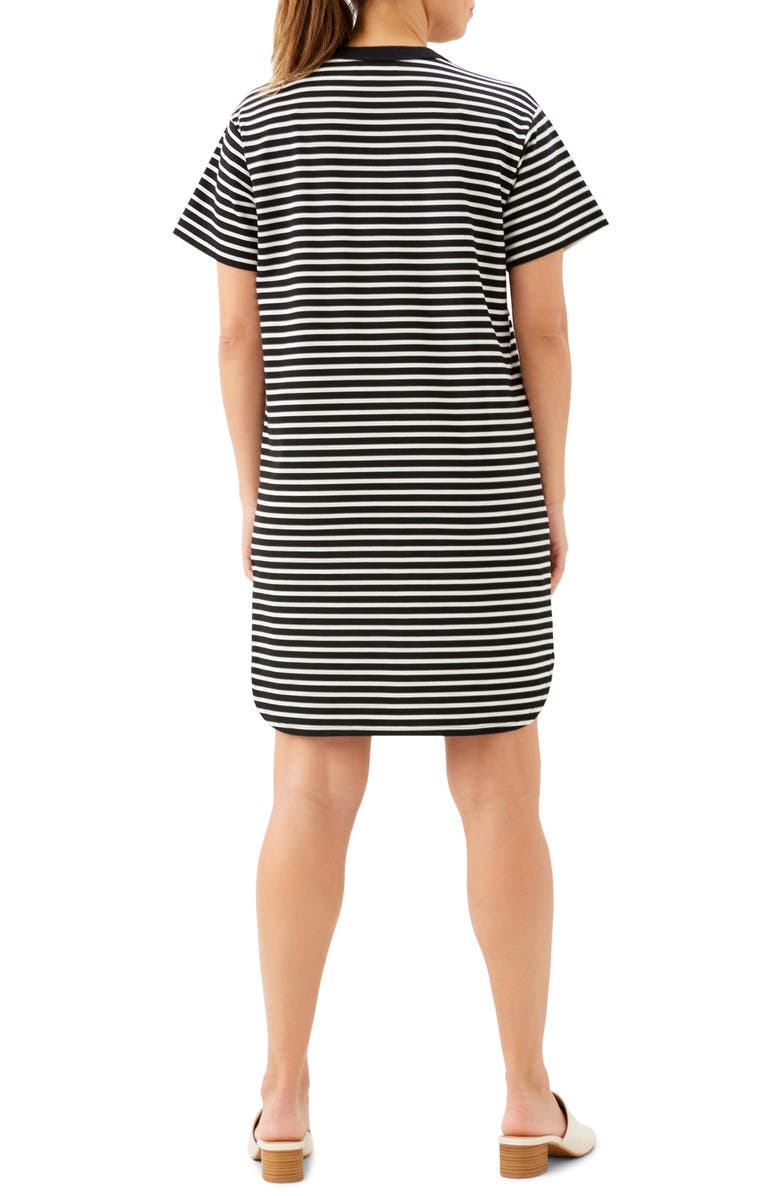 Karen Kane Stripe T-Shirt Dress, Alternate, color, Black/ Ivory
