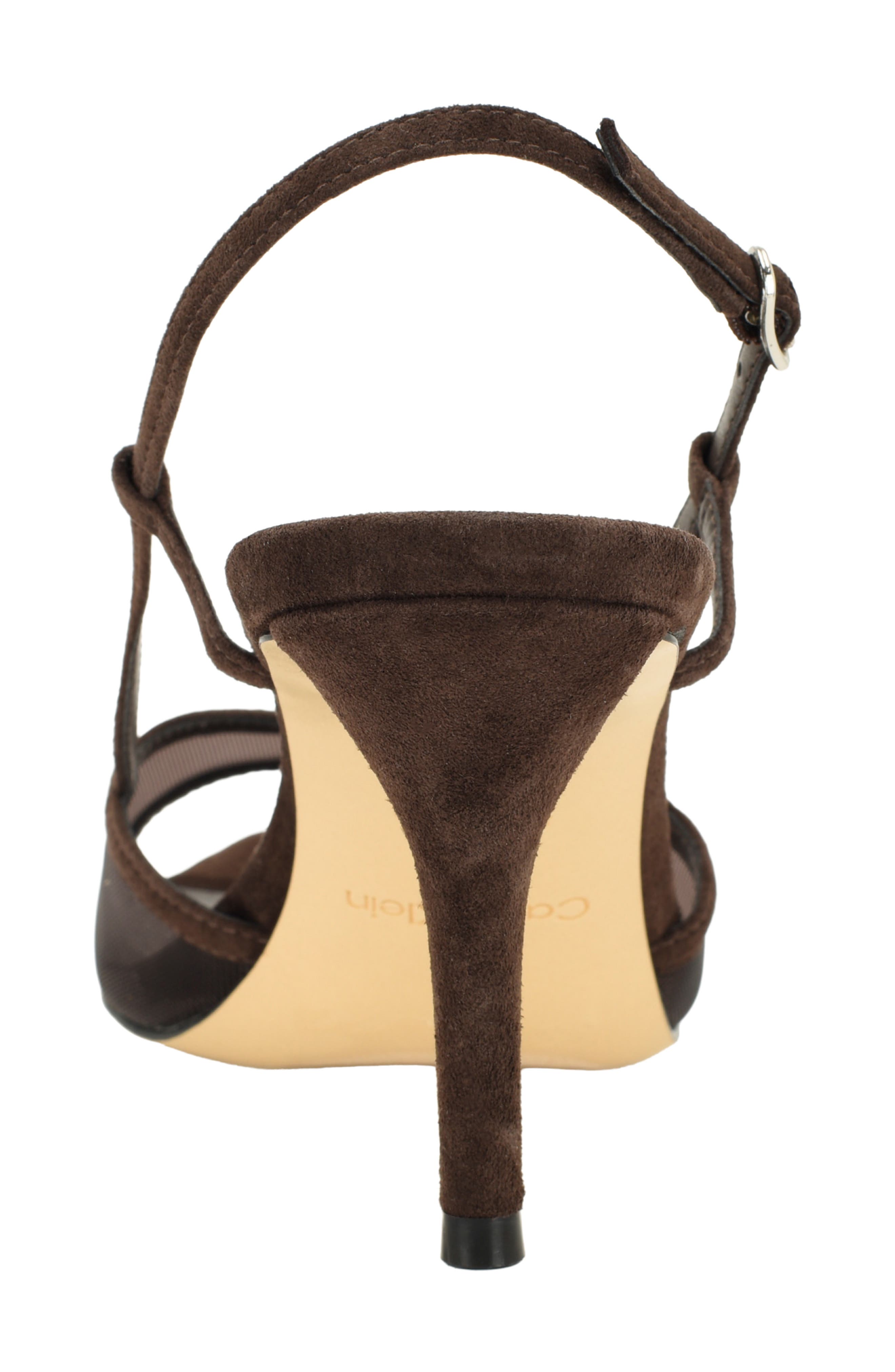 Corette Slingback Sandal, Alternate, color, DARK BROWN SUEDE MESH