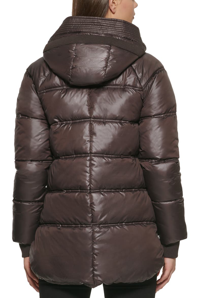 Cire Hooded Puffer Jacket, Alternate, color, CHOCOLATE