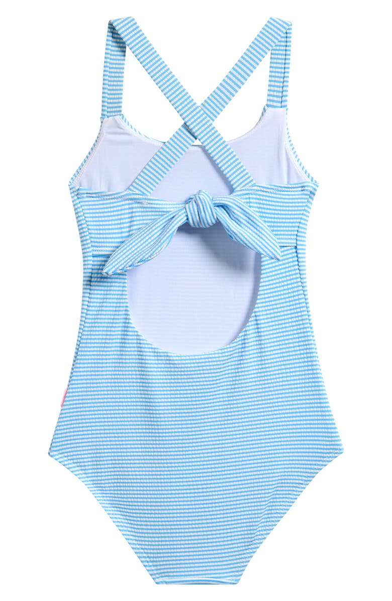 Seafolly Kids' Seersucker One-Piece Swimsuit, Alternate, color, Sky Stripe