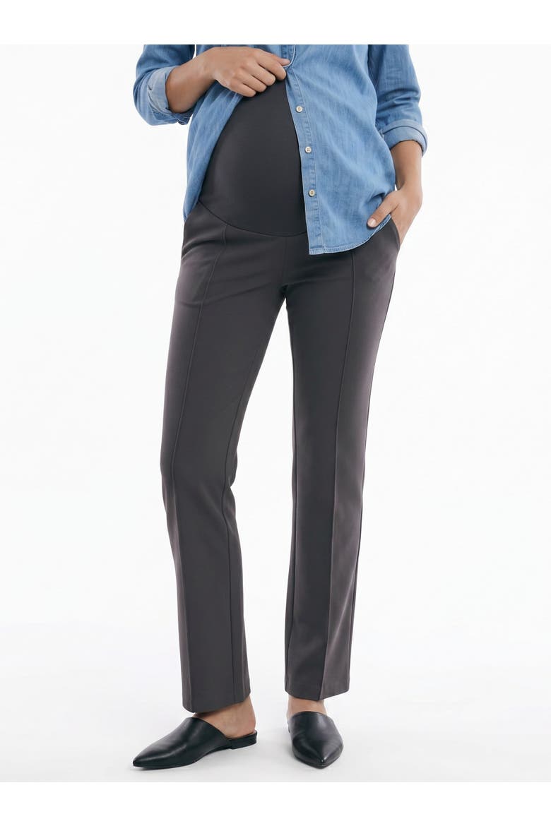 Mia Secret Fit Over the Belly Slim Straight Leg Pant, Alternate, color, Grey