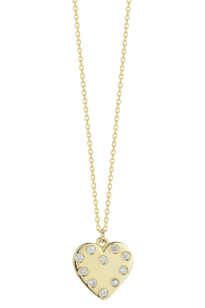 Diamond Heart Pendant Necklace, Main, color, GOLD