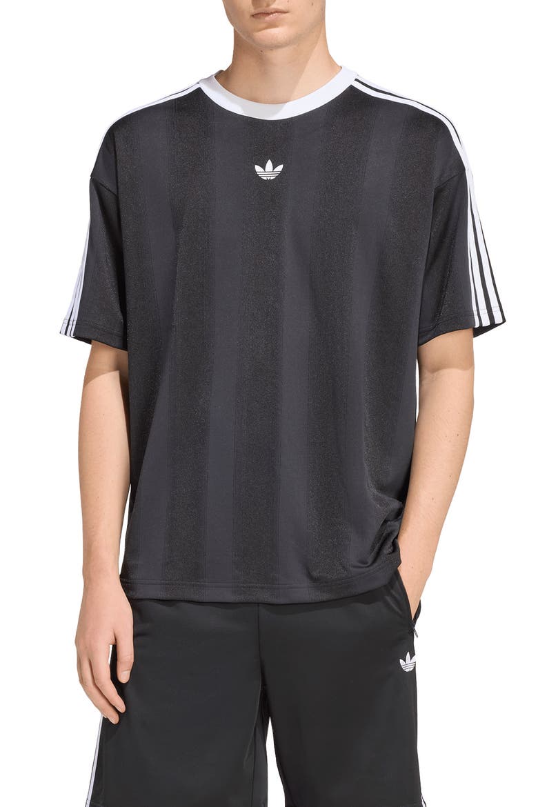 Adicolor Recycled Polyester Jacquard Jersey, Main, color, BLACK