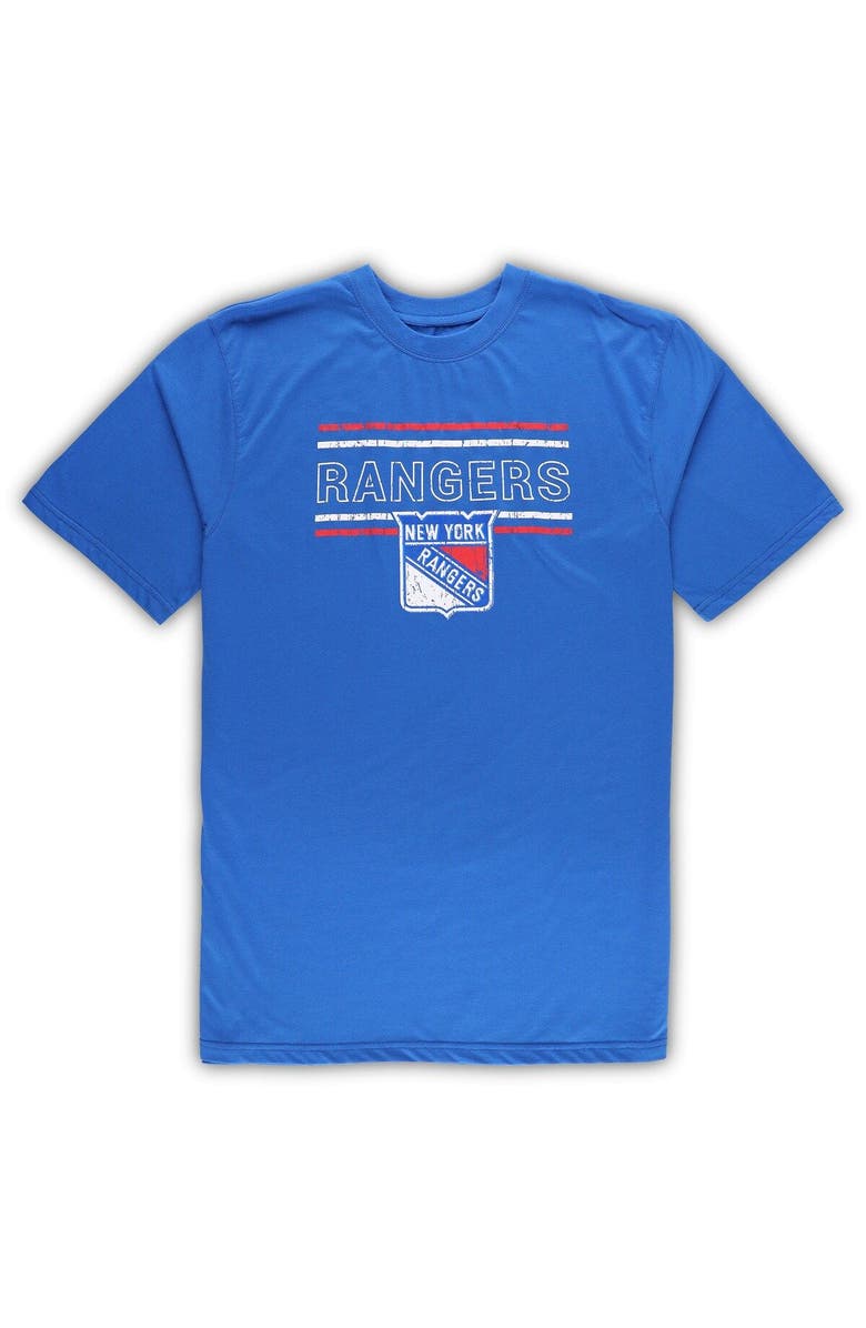 PROFILE Men's Blue/Red New York Rangers Big & Tall T-Shirt & Pajama Pants Sleep Set, Alternate, color,