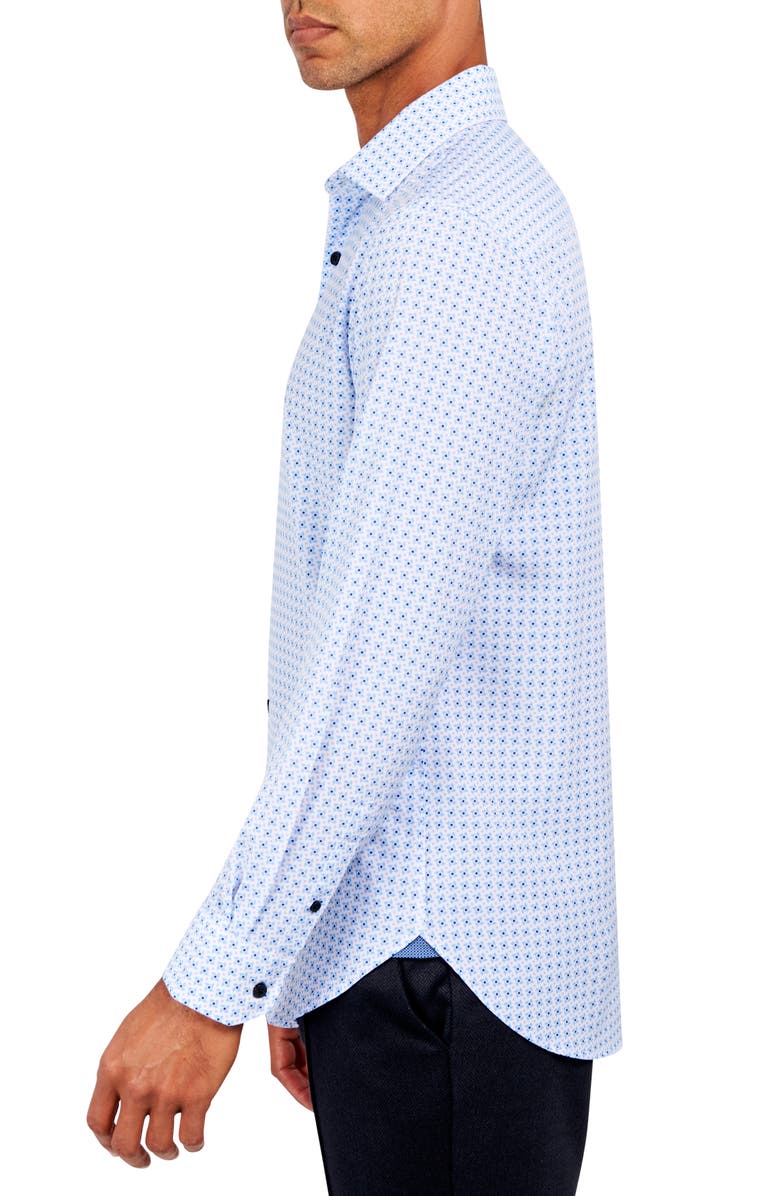 W.R.K Slim Fit Geometric Print Performance Stretch Dress Shirt, Alternate, color, 