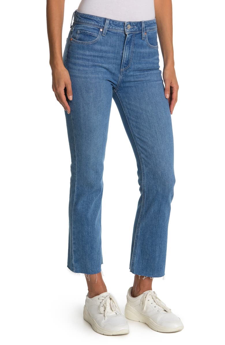 PAIGE Colette High Waist Raw Hem Crop Flare Jeans, Alternate, color, Shoreside