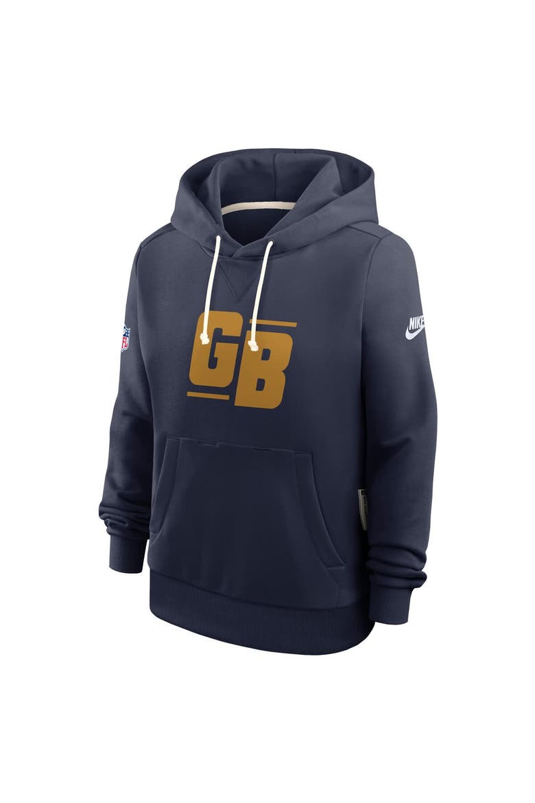 Women's Nike Navy Green Bay Packers The 1923 Classic Sideline Dri-FIT Pullover Hoodie, Alternate, color, Navy
