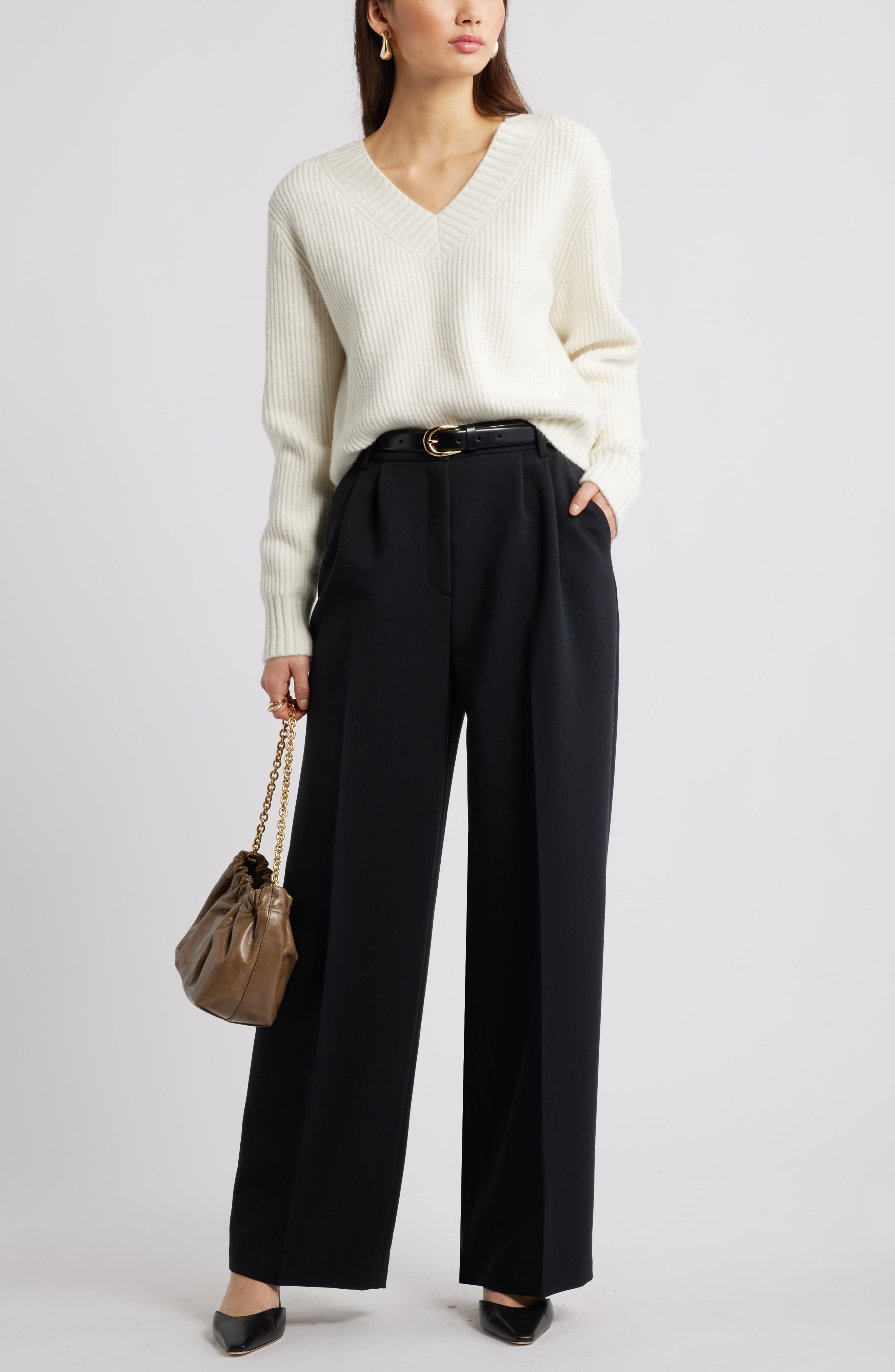 Rib V-Neck Sweater - image 4