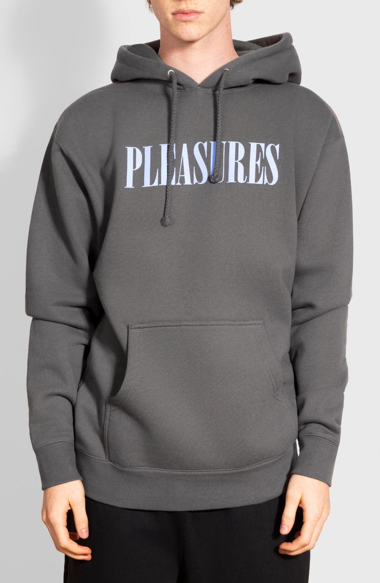 PLEASURES House Blend Graphic Hoodie, Main, color, Charcoal