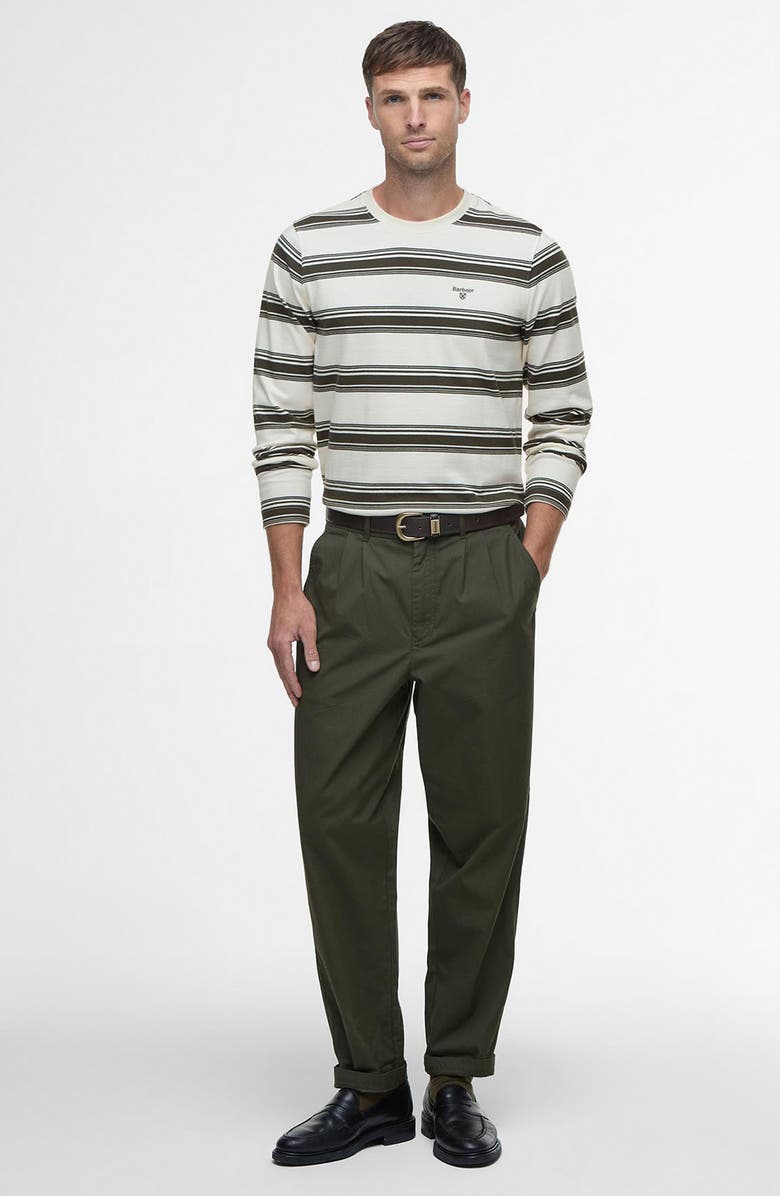 Barbour Plaistow Stripe Long Sleeve Cotton T-Shirt, Alternate, color, Whisper White