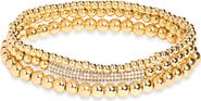 BaubleBar Pisa Set of 3 Pavé Crystal Bar Beaded Stretch Bracelets