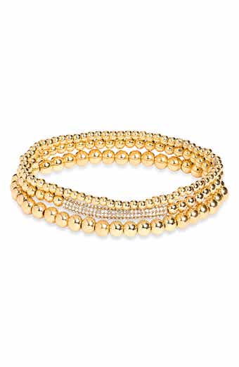 BaubleBar Pisa Set of 3 Pavé Crystal Bar Beaded Stretch Bracelets