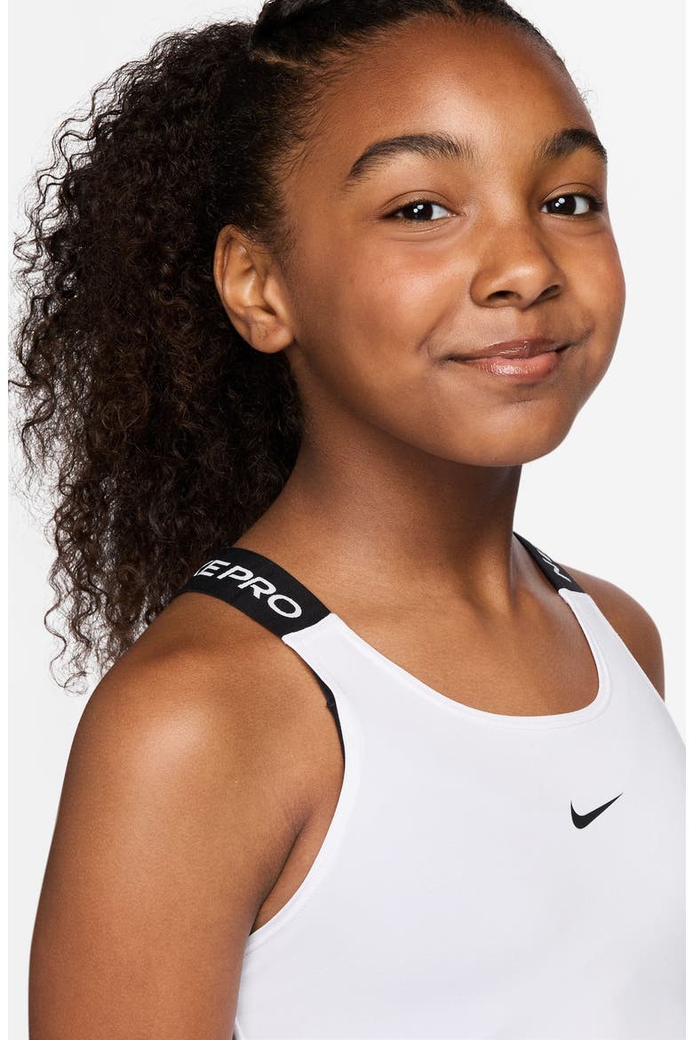 Kids' Pro Dri-FIT Racerback Tank Top, Alternate, color, WHITE/ BLACK/ BLACK