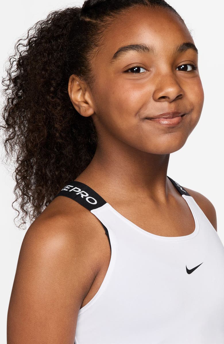 Nike Kids' Pro Dri-FIT Racerback Tank Top, Alternate, color, White/ Black/ Black