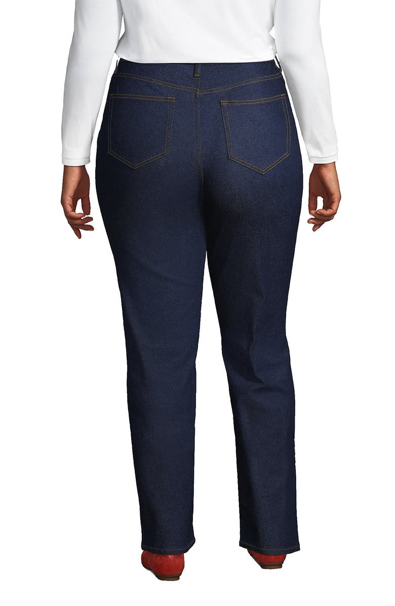 Lands' End Recover High Rise Straight Leg Blue Jeans, Alternate, color, River Rinse