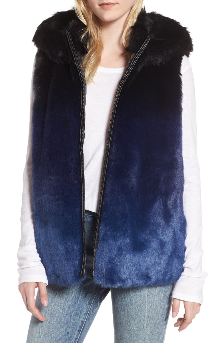 Heurueh Ryan Ombré Faux Fur Hooded Vest, Main, color, 