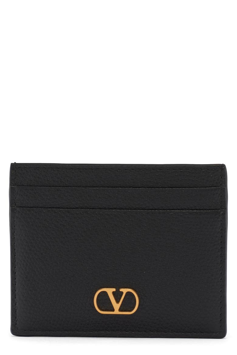 VLOGO Signature Leather Card Case, Main, color, NERO