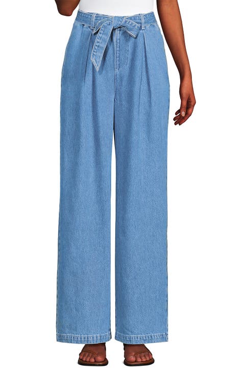High Ridge Twill Pull On Pleated Wide Leg Pants