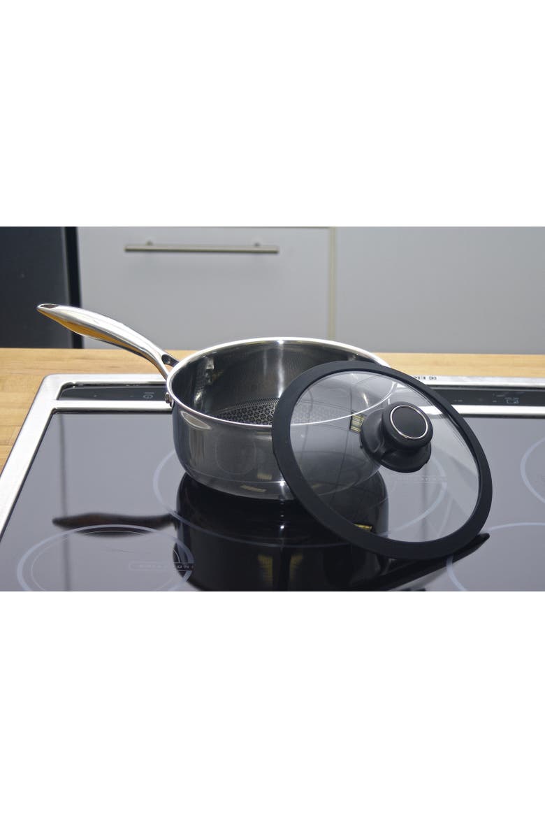 Black Cube Hybrid Quick Release 2.5 Quart Saucepan, 8-Inch, Alternate, color, Silver