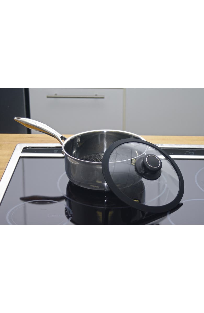 FRIELING Black Cube Hybrid Quick Release 2.5 Quart Saucepan, 8-Inch, Alternate, color, Silver
