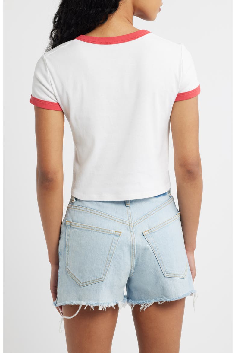 Here for the Tailgate Graphic Ringer Tee, Alternate, color, WHITE/ RED
