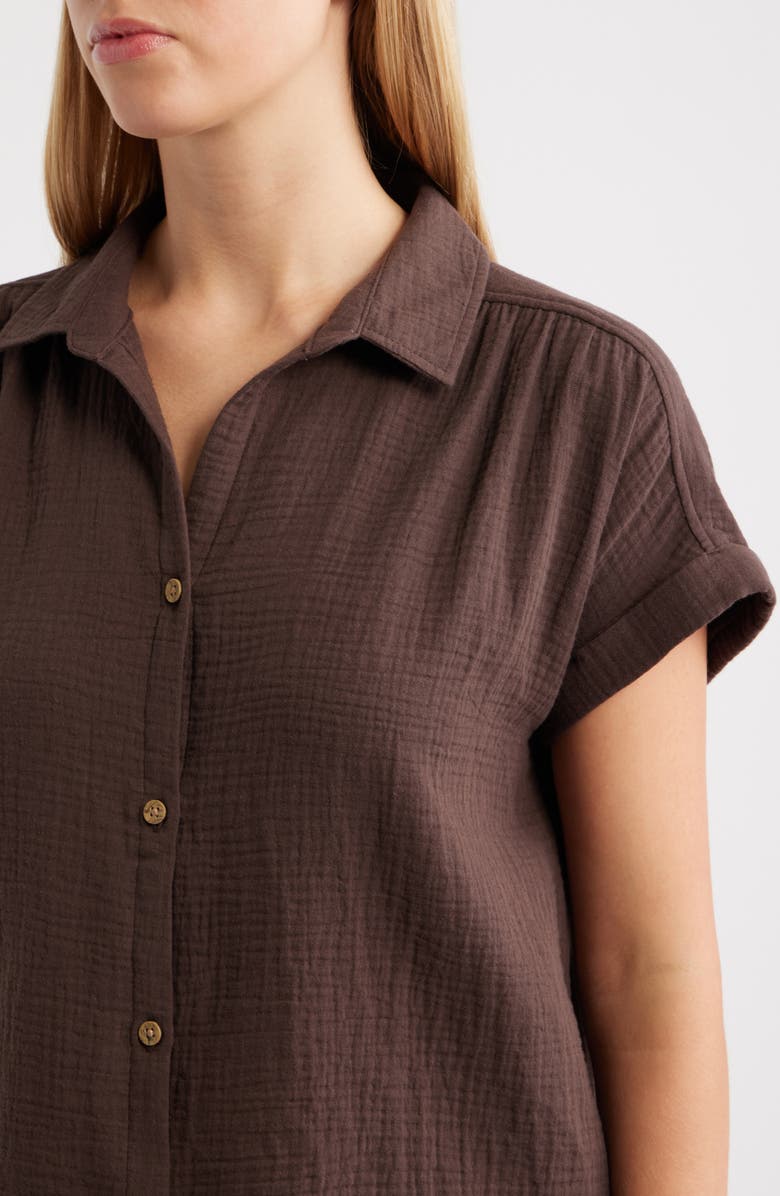 beachlunchlounge Devin Gauze Shirt, Alternate, color, Java