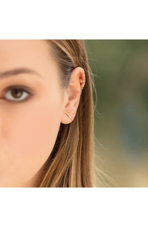 Monica Vinader Nura Reef Bar Stud Earrings In 18ct Gold On Sterling Silver