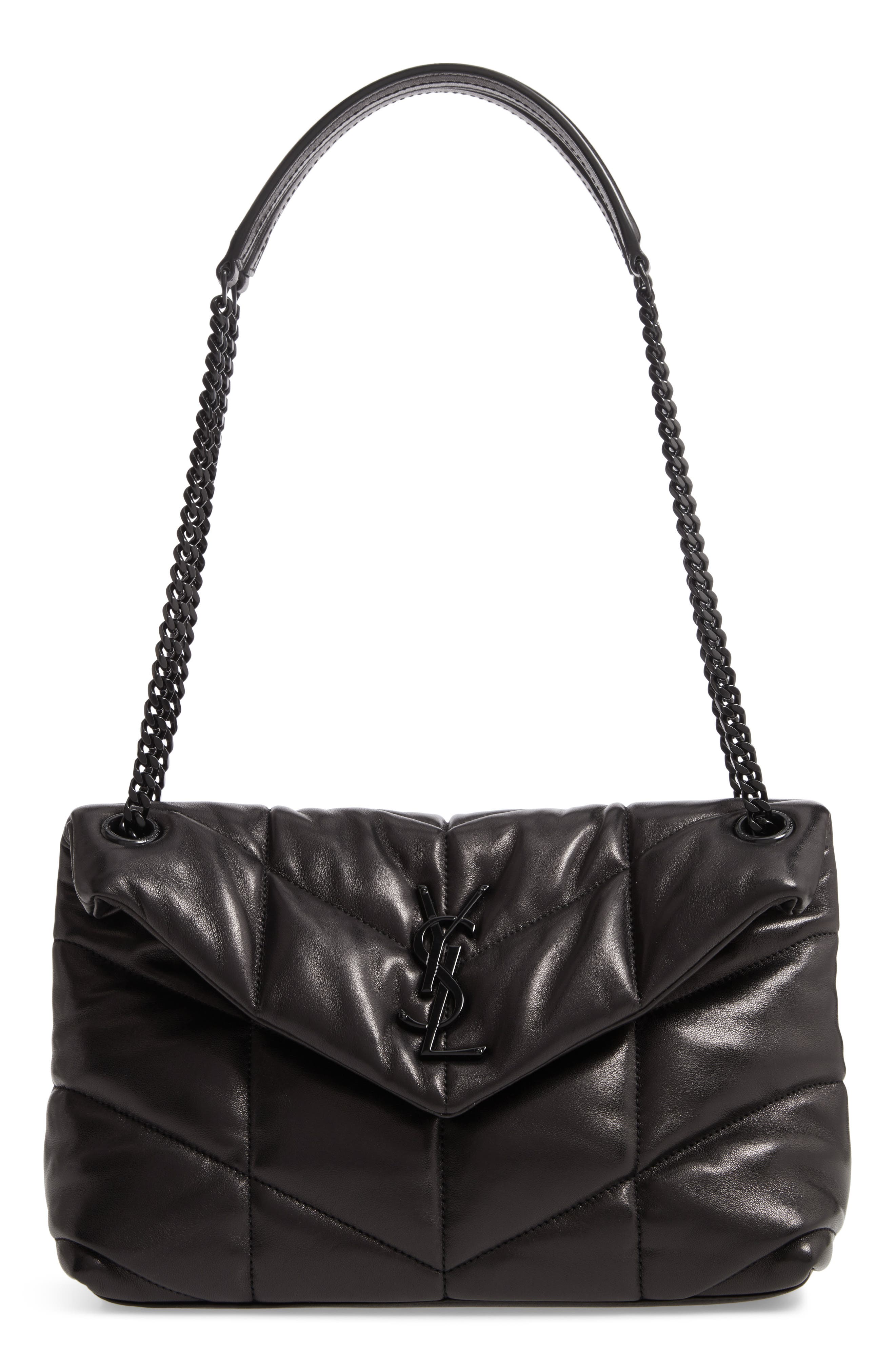 Saint Laurent Small Loulou Leather Puffer Bag, Main, color, 
