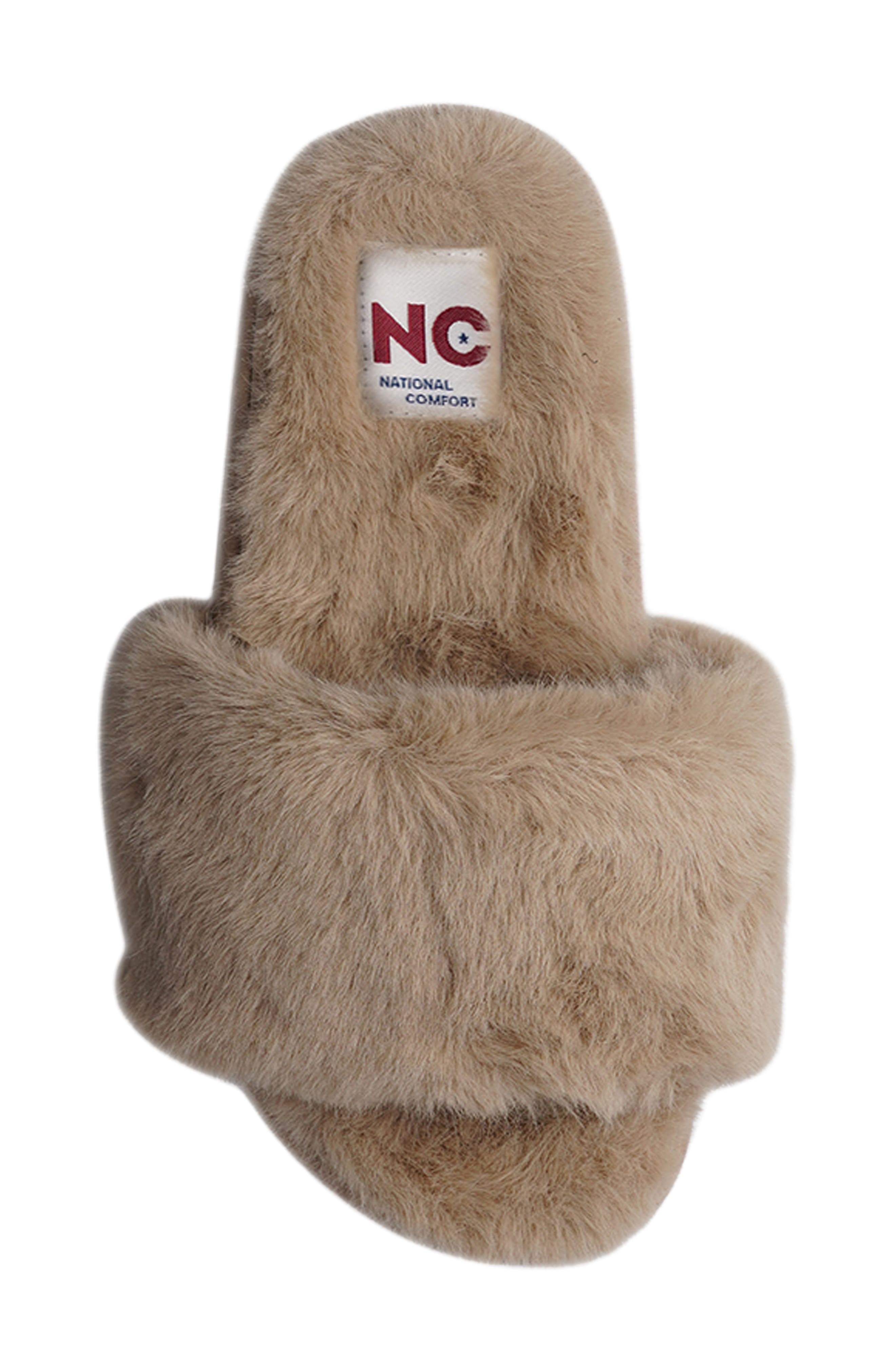 Macklin Faux Fur Slipper, Alternate, color, NATFX