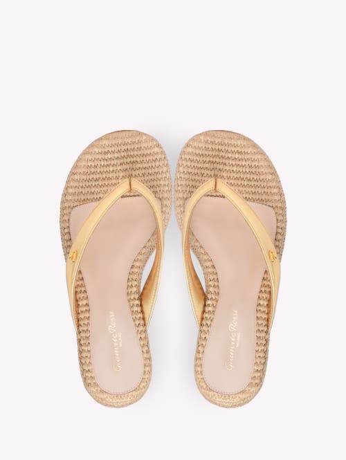 Gianvito Rossi Leather Platform Espadrille Thong Sandals