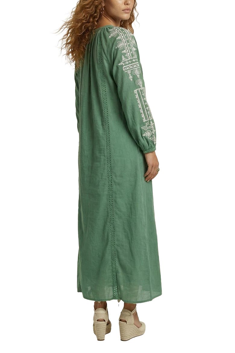 Aurelia Kaftan Style Embroidered Maxi Dress, Alternate, color, Sage Green