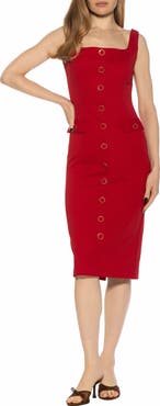 Alexia Admor Mae Button Trim Sleeveless Shift Dress